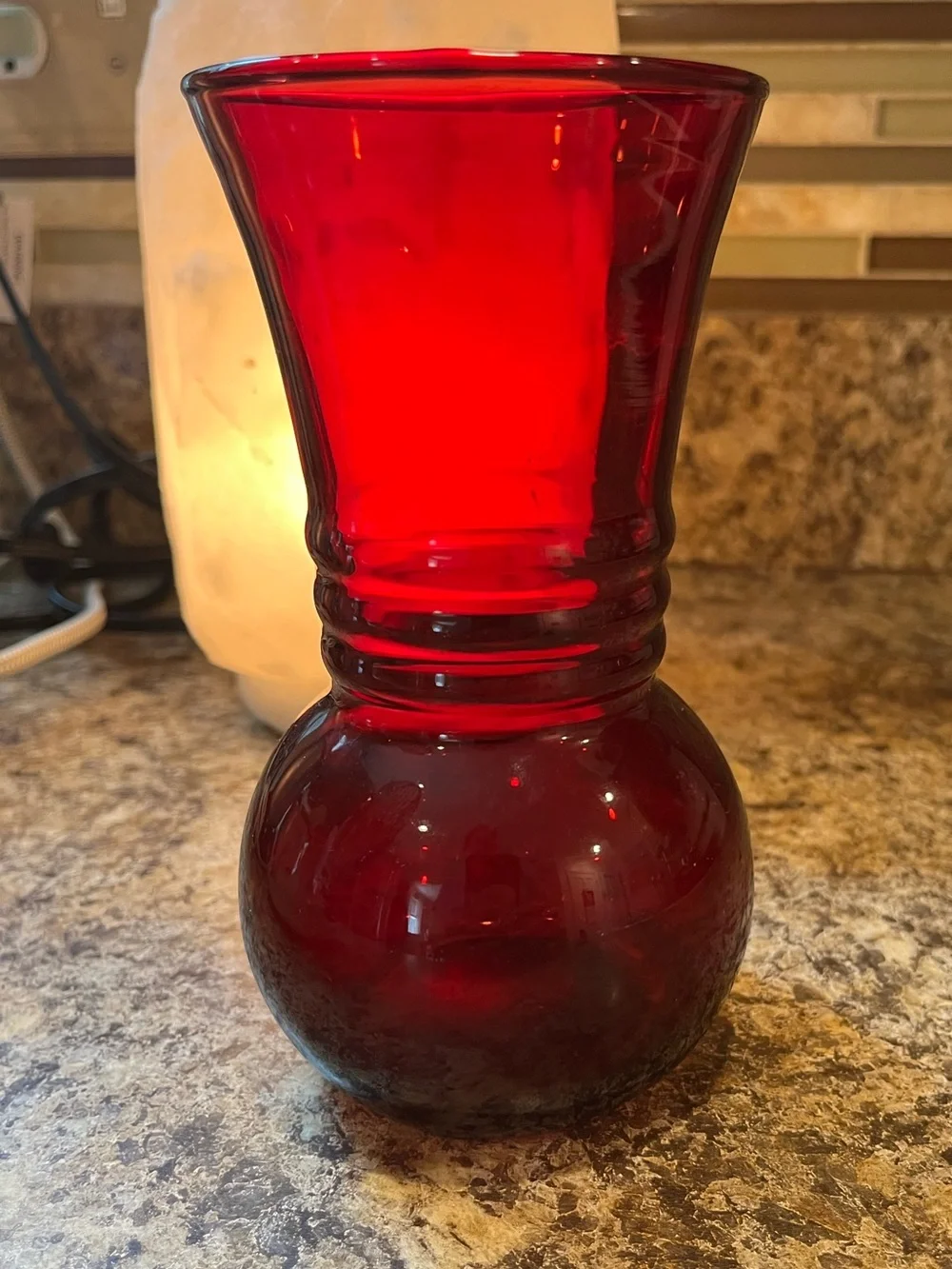 Vintage Anchor Hocking Ruby Red Glass Vase
